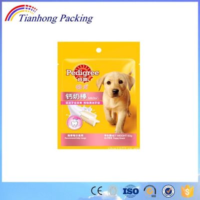 Custom Printed Aluminium Verstärkte Reißverschluss Flachbodenbeutel für Hundefutterverpackungen