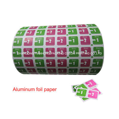 Anpassungsdruck Aluminiumfolie Papier Hitzesiegelfilm für Brillen Reinigung Spülstühle